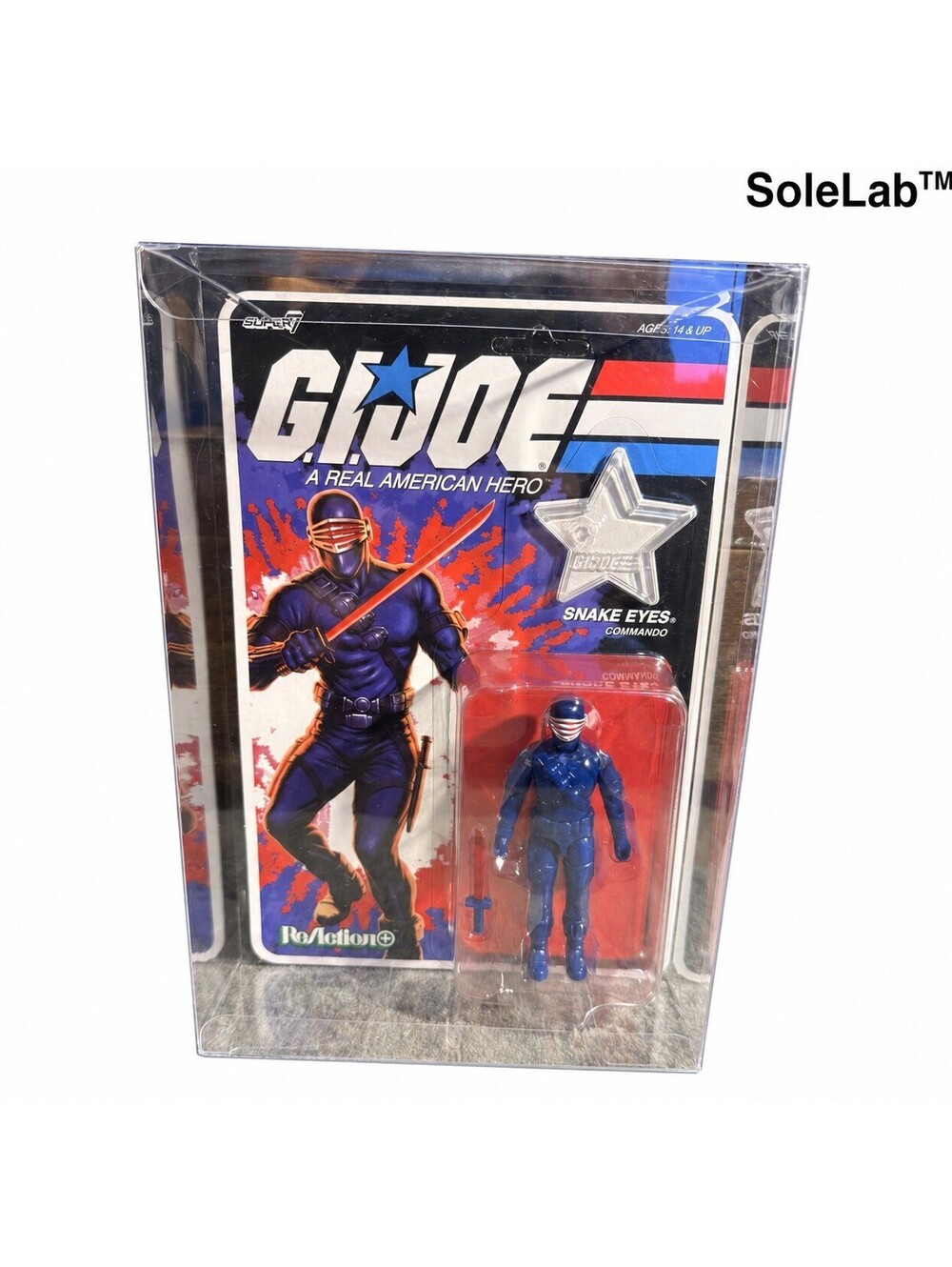 G.I. Joe ReAction+ Snake Eyes 250th Anniversary New w/ Protective Case